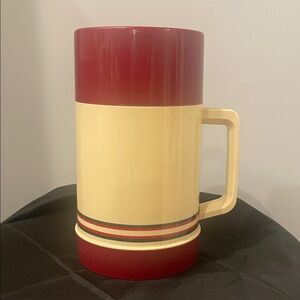 Vintage Cream and burgundy Aladdin Thermos never used